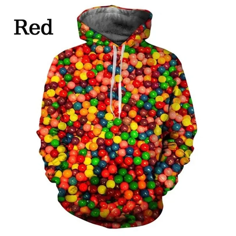 New Candy Graphic Hoodie 3D Printed Funny Personality Couple Hoodies For Men Women Unisex Long Sleeve Oversized Pullovers Tops