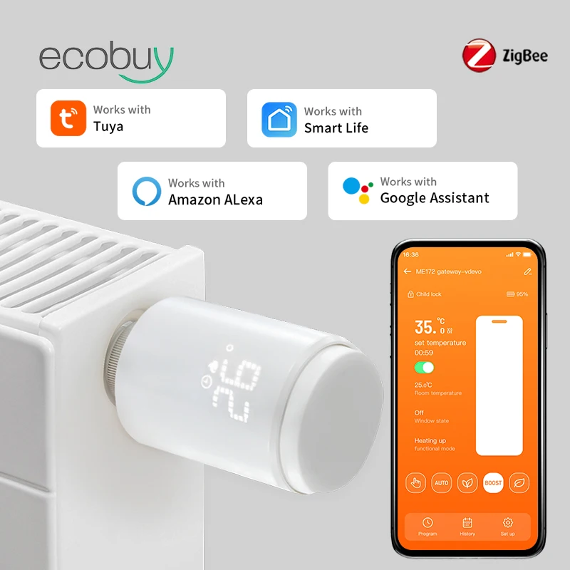 

Tuya умный дом Zigbee термостатический клапан радиатор TRV Zigbee термостат радиатор термостатический клапан термостат Alexa Google Home