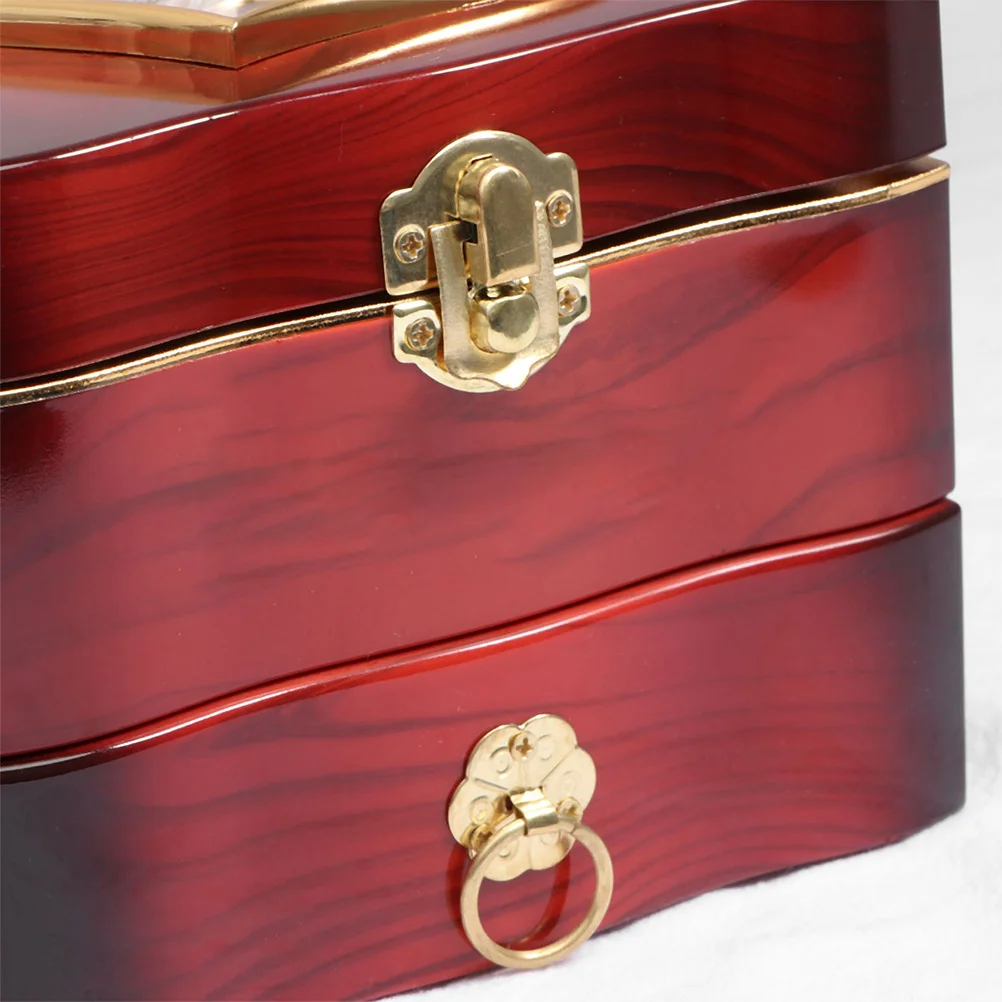 Delicate Red Creative Music Jewelry Box Storage Container Perfect Gift for Friends Family Music Jewelry Storage Box