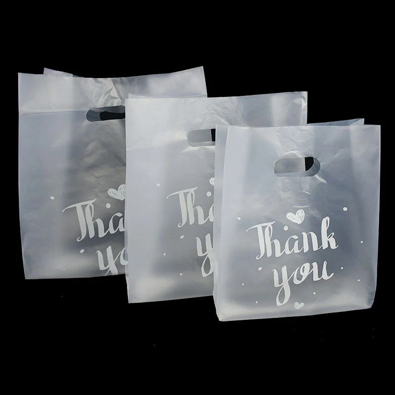 10pcs Transparent Thank You Bread Bag Plastic Shopping Bags Xmas Wedding Party Favor Pouch Baking Biscuit Cake Wrapping Supply