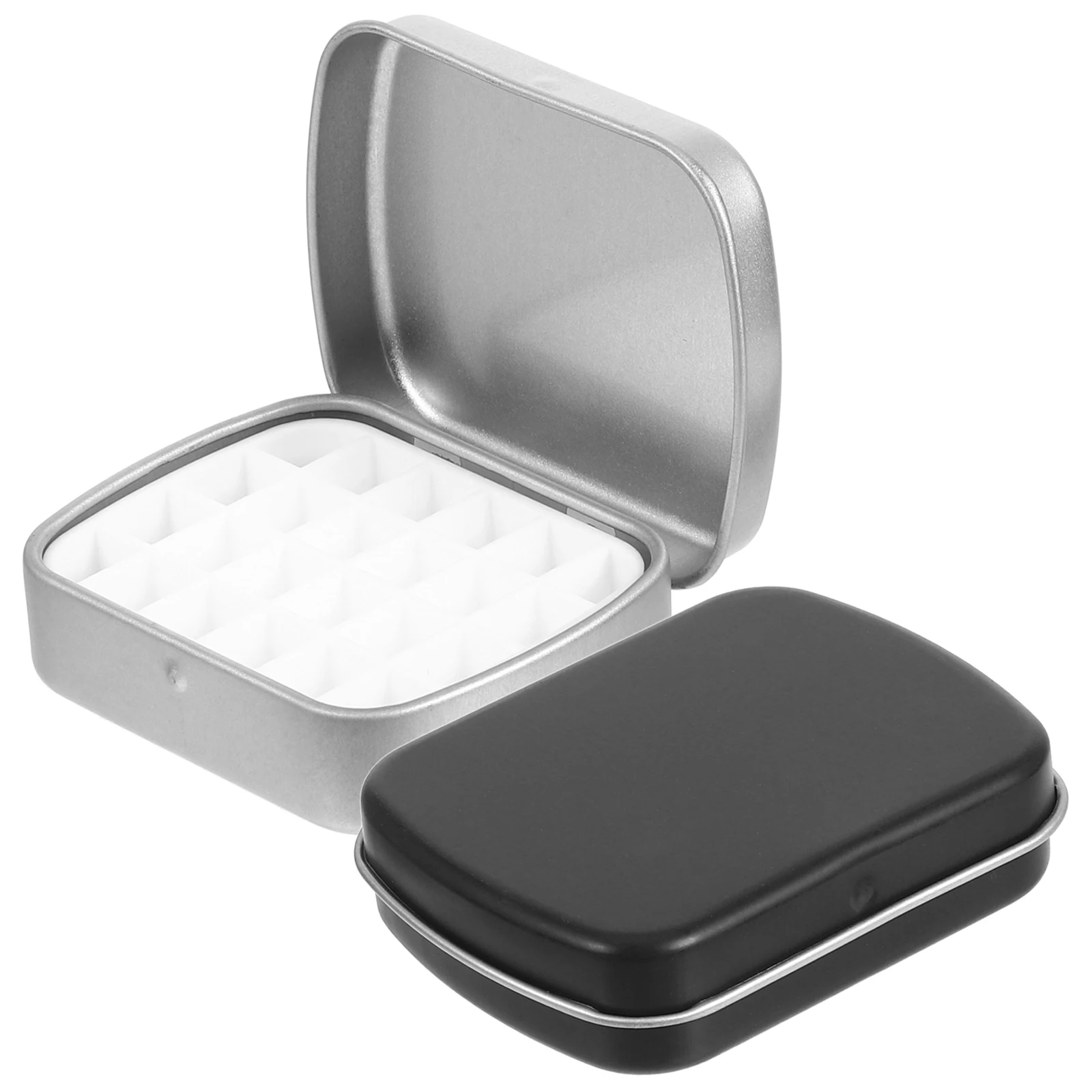 

2pcs Portable Watercolor Palette Boxes 24 Compartments Metal Mixing Tray Travel Sketching Supplies Lightweight Durable Storage