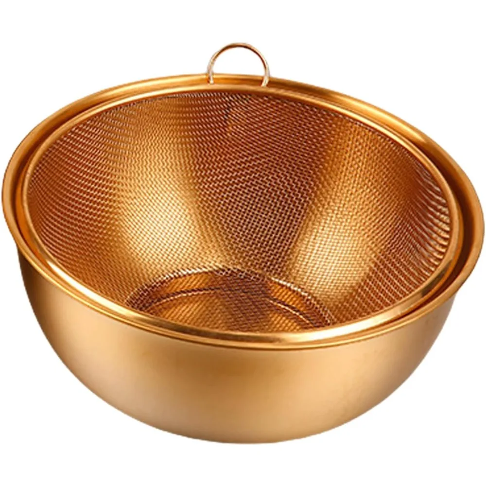 

Дуршлаг из нержавеющей стали, набор чаш-друшляк для кухни, сито с чашей для смешивания, сито для мойки ржавчины для мытья пасты Vegeta