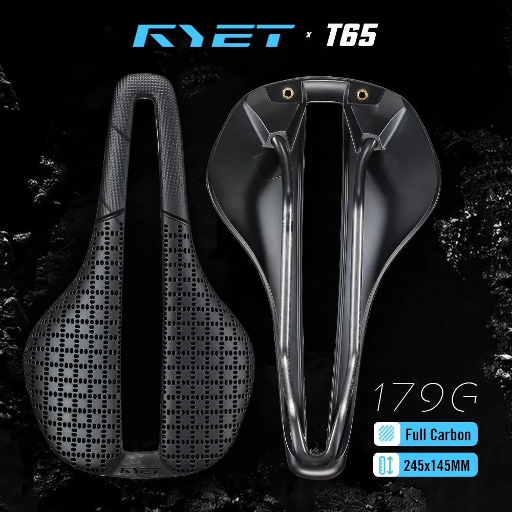 2026 RYET 3D-Gedruckter Fahrradsattel T800 Carbon-Schienen 145mm Ultraleicht MTB Rennrad Gravel Bike Sitzkissen Fahrradsitzteile