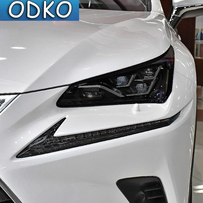 For Lexus NX NX300h NX200t Facelift 2019-On Car Headlight Protection Tint Film Smoke Black TPU Transparent Protective Sticker