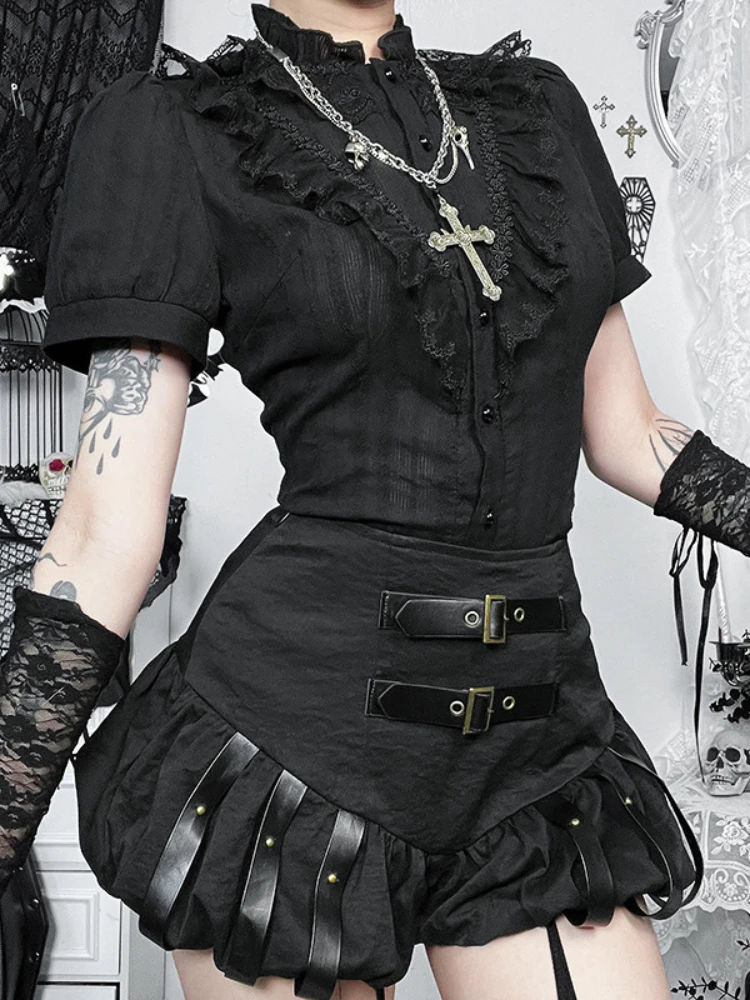 2025 شورت على الطراز القوطي الجديد على شكل يقطين على الطراز القوطي شورت نسائي عصري للشارع #2