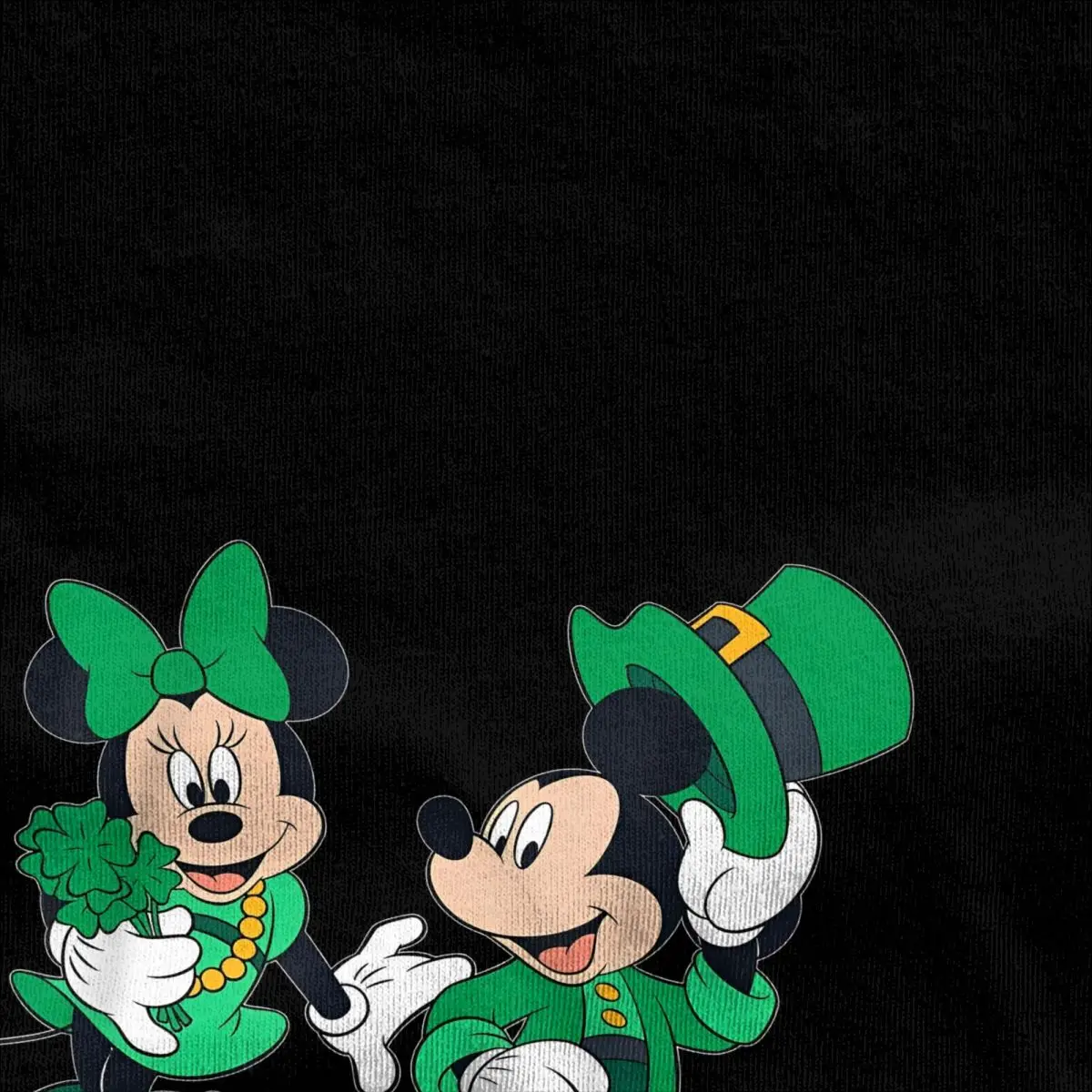 Haikyuu T Shirt Mickey Minnie Shamrock St. Patrick-s Day 100% Cotton T-Shirts Novelty Tee Shirt for Men Y2K Short Sleeve Tees