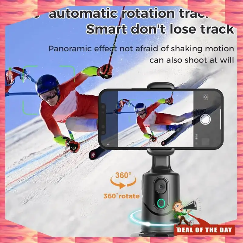 

24-Hour Delivery Auto Face Tracking Phone Holder No App Required 360° Rotation Phone Camera Stand Withremote Andgesture Control