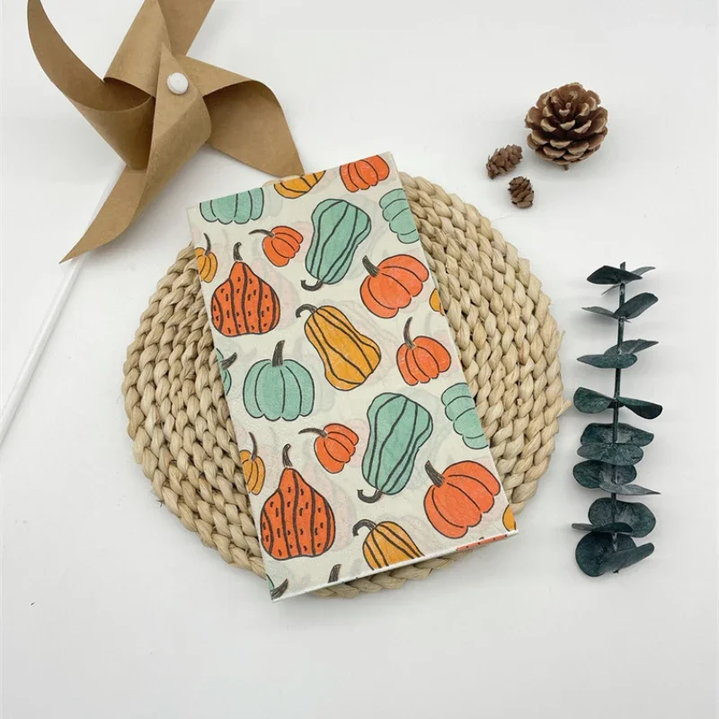 20pcs/Pac 2-Ply Thanksgiving Pumpkin Colourful Paper Napkins Party Holiday Napkins Hotel Restaurant Decoration Paper 33*40