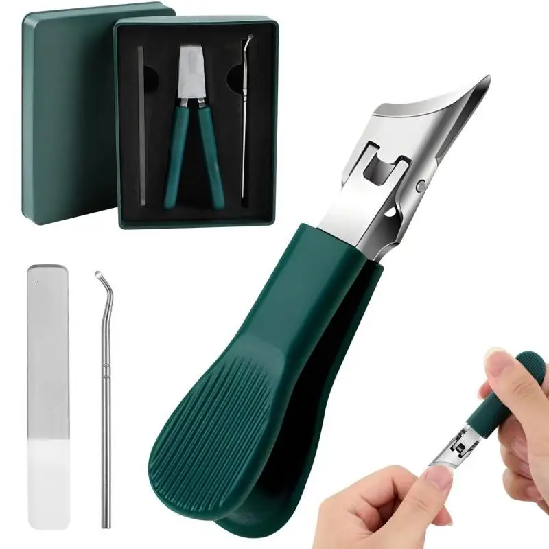 

1/3 Pcs Large Opening Nail Clipper With Slanted Tip High-end Anti Splash Single Armor Groove Nail Clipper Thick Toenail Pliers