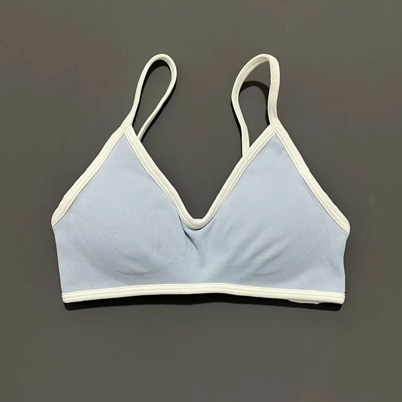 HISTELLO Sport-Bh Frauen Sexy Gestrickte Unterwäsche Kontrast Bh Top Nahtlose Yoga Kleidung Laufsport Workout Gym Bhs