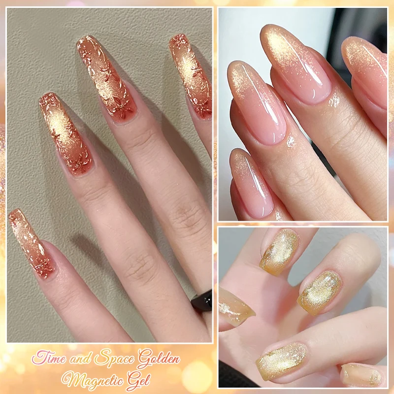 طلاء أظافر جل مغناطيسي من جولدن كات بلاتينيوم لامع ذهبي فاتح مغناطيسي شبه دائم نقع قبالة الأشعة فوق البنفسجية جل ورنيش مستلزمات الأظافر #6