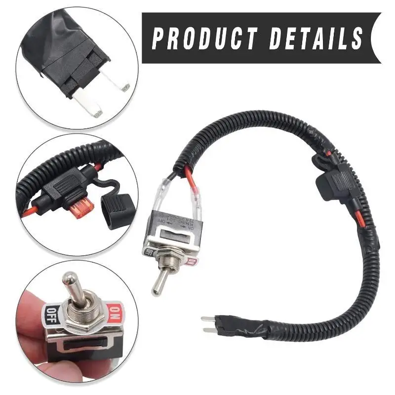 Car Fuse Bypass Switch Kit for Auto Repair Shop 35CM 2Pcs 10A 15A Mini Blade Fuses Fit Truck SUV RV Sedan