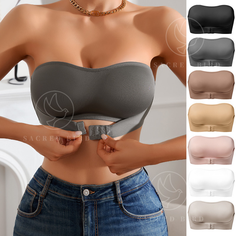  Hot Sale New Design Effective Slip-proof Side One Piece Bralette Padded Ice Silk Seamless Strapless Bra For Women