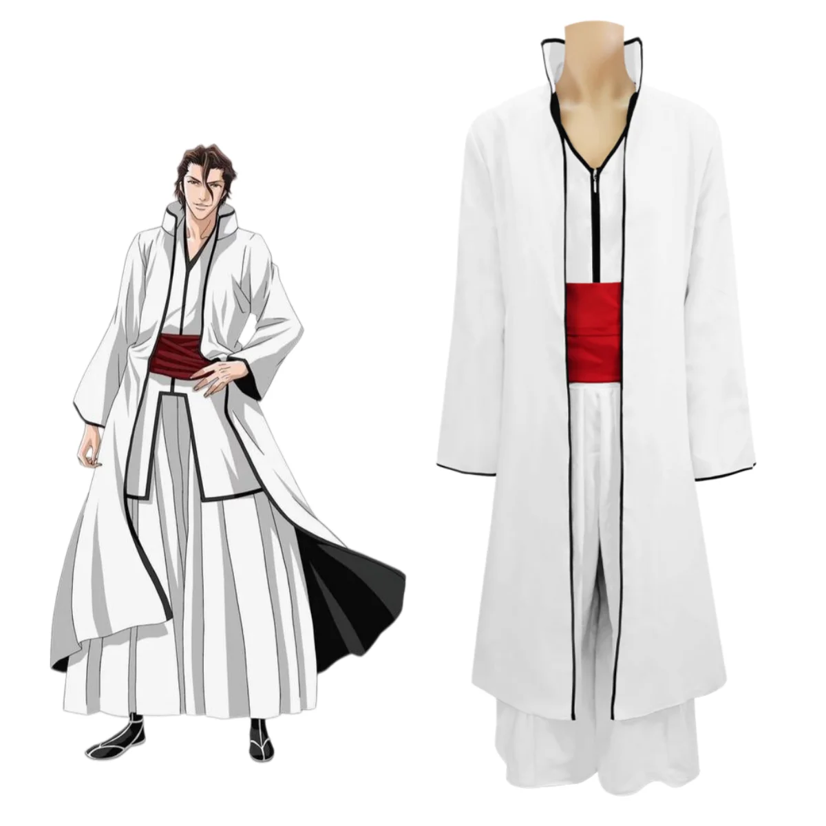

Костюм для косплея Айзена Сосуке из аниме Bleach, комплект капитана команды Аранкара, униформа для мужчин, карнавальный наряд для «Тысячелетней кровавой войны»