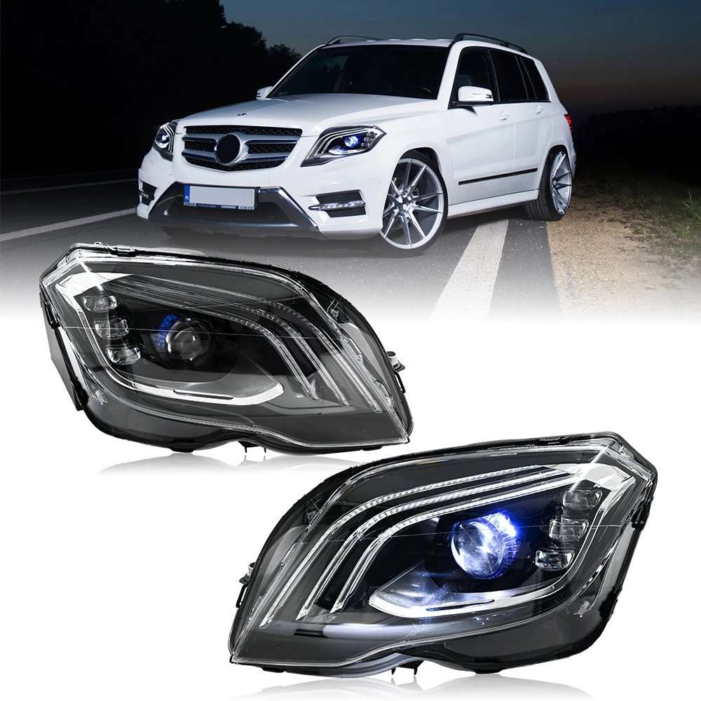 

Pair LED DRL Running Light Projector Lens Lamp Headlight Assembly For Mercedes Benz GLK 2013 2014 2015