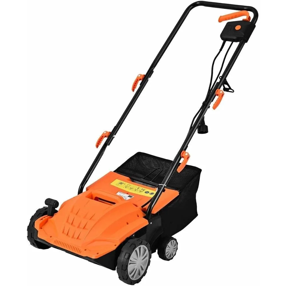 

Orange 13" 12Amp 2-in-1 Function Corded Electric Scarifier Lawn Dethatcher Walk-Behind Lawn Mowers Electric Weeder Electric Gras