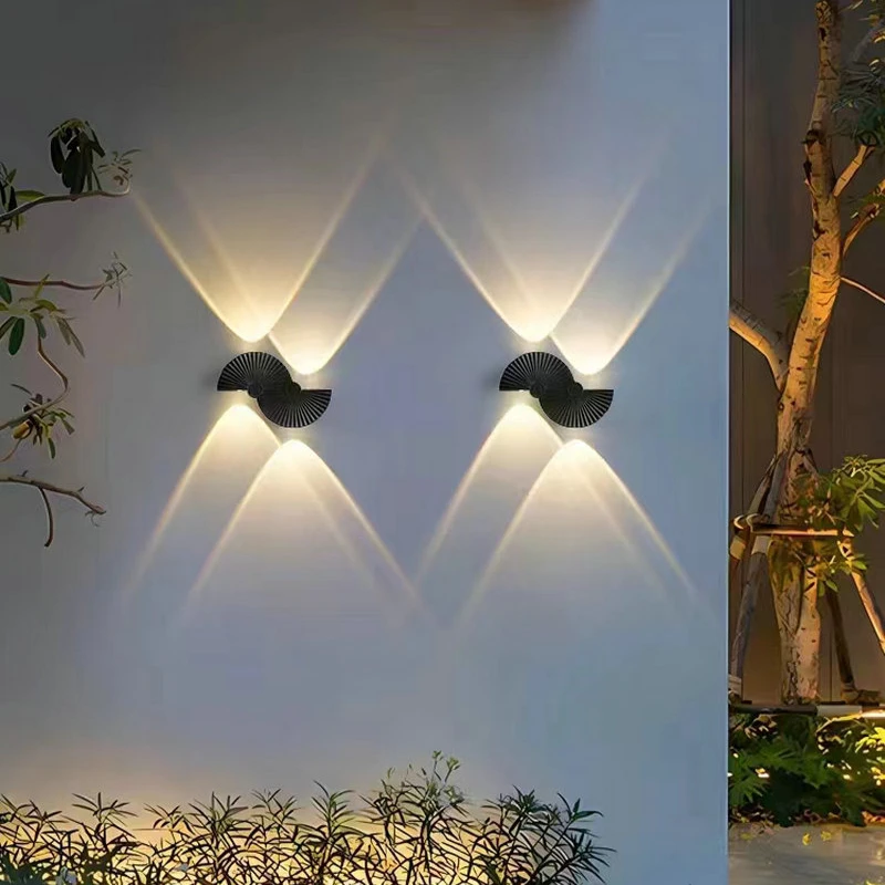 Creative Outdoor Wall Lamp with Fan-shaped Design - Bright and Atmosphere Wall Lamp for Garden Living Room Courtyard Wall