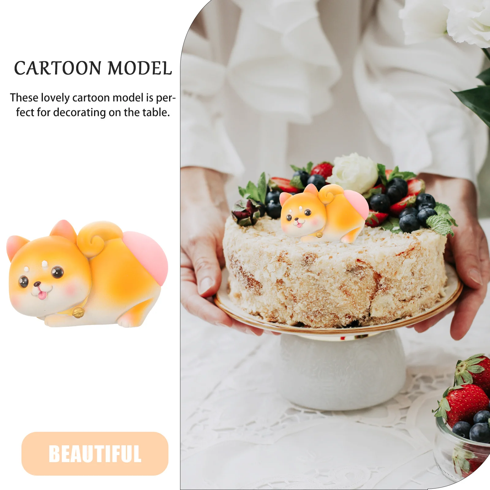 

Car Dashboard Decoration Lovely Cartoon Creative Desktop Adornment Pretty Cake Resin Craft Swing Ornament Car Shaking Decor