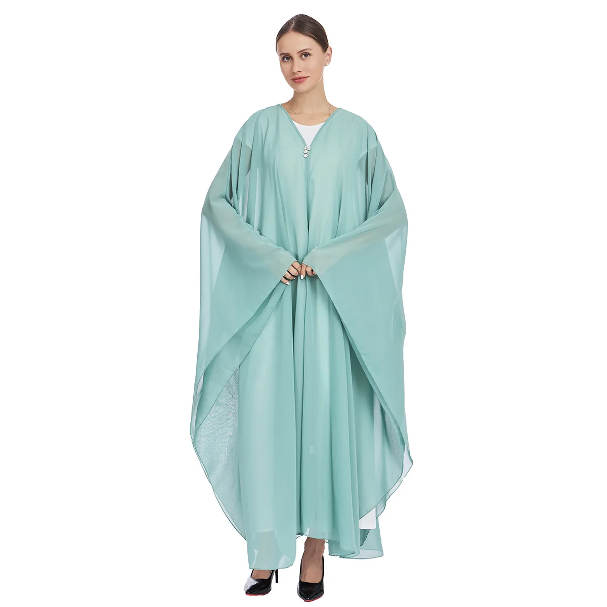Eid Set Musulmani per Le Donne Kimono Cardigan Aperto Abaya Dubai Caftano Islam Jalabiya Kebaya Caftano Marocain Femme Robe Ramadan Abiti