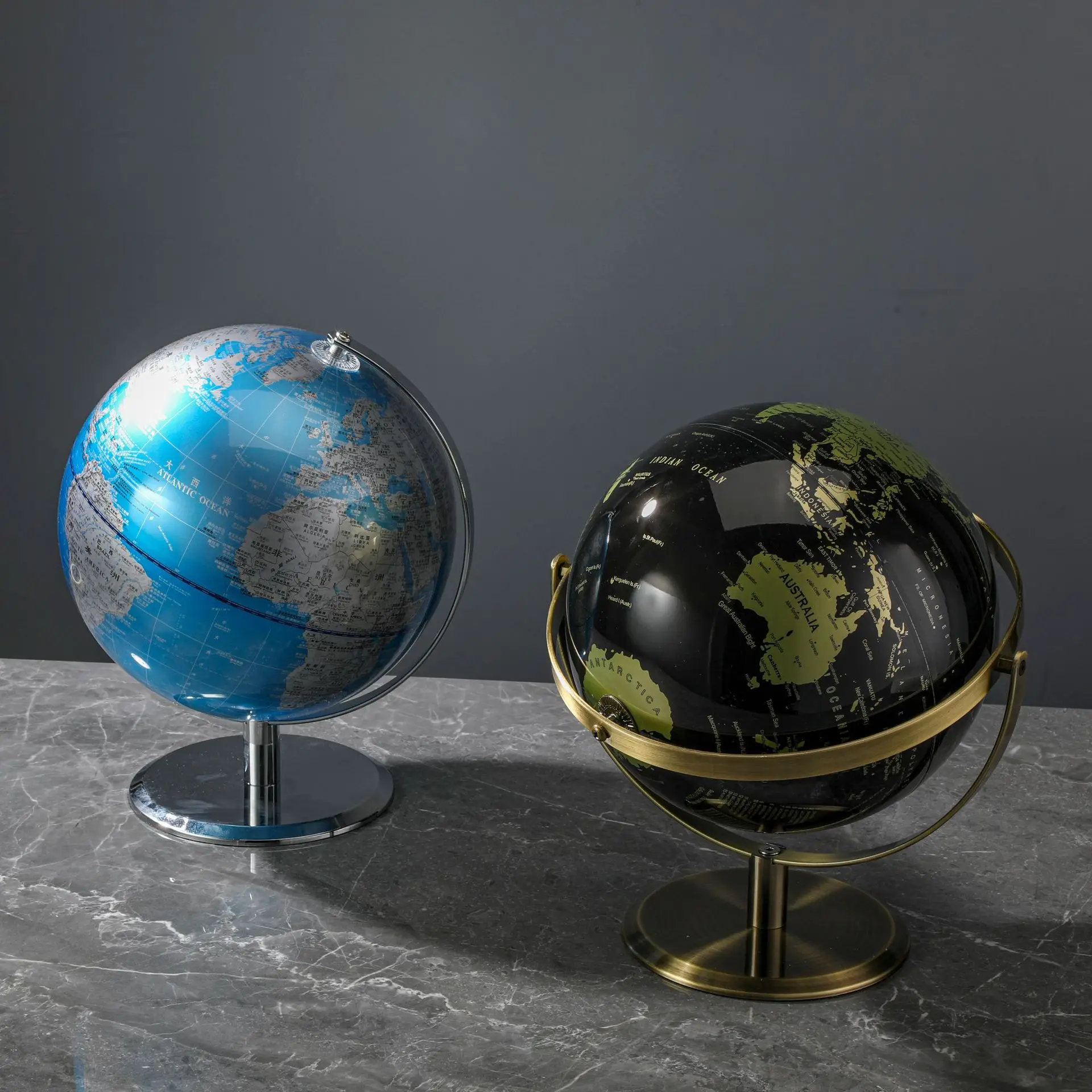 Retro Globe Ornaments Creative Globe Modeling Vintage Home Office Wine Cabinet Decoration Bookcase Ornament Light Luxury Display