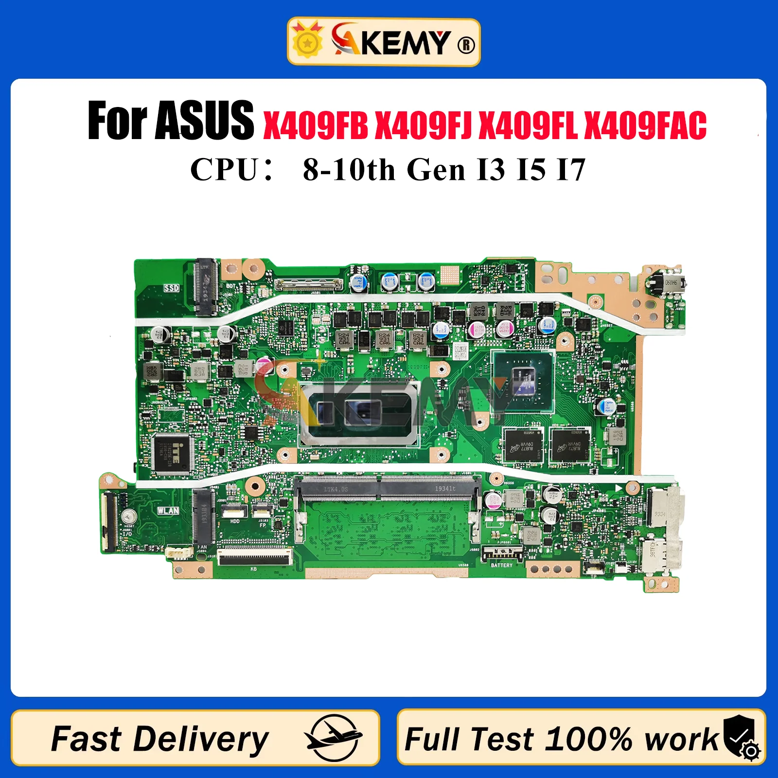 

X409FB Laptop Motherboard For ASUS X409F A409F F409F Y4200F X409FJ X409FL X409FAC Mainboard With I3 I5 I7 CPU 100% tests OK stk