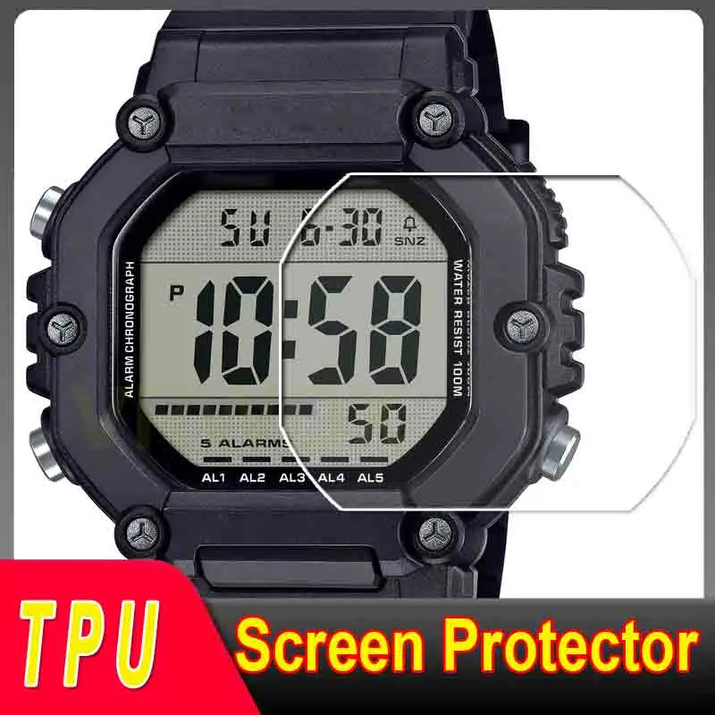 2 قطعة/3 قطعة واقي للشاشة من البولي يوريثان للساعة AE-1600H-8B AE-1600H-1A HProtector نانو فيلم مقاوم للانفجار