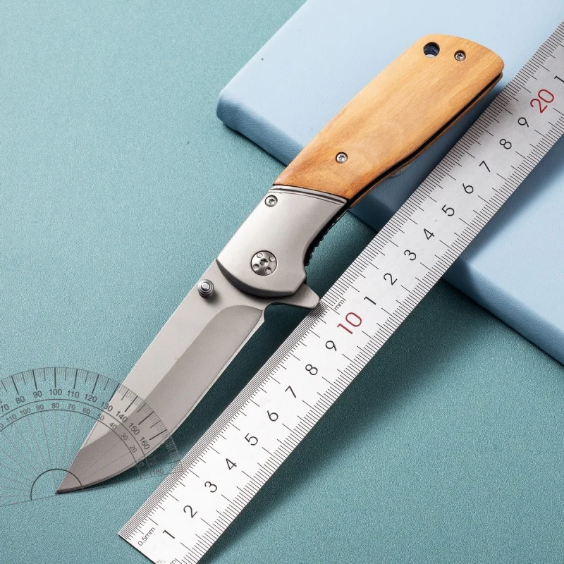 

Cross-Border Hot Outdoor Knives Olivewood High Hardness Folding Camping Survival Portable Portable a Folding Knife