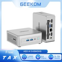 GEEKOM AE8 AI Mini PC, AMD Ryzen 9 8945HS 8 Cores Max 5.2GHz, 32GB DDR5 5600MHz RAM 1TB SSD, USB 3.2 Type-C (4K)+USB 4.0 (8K)