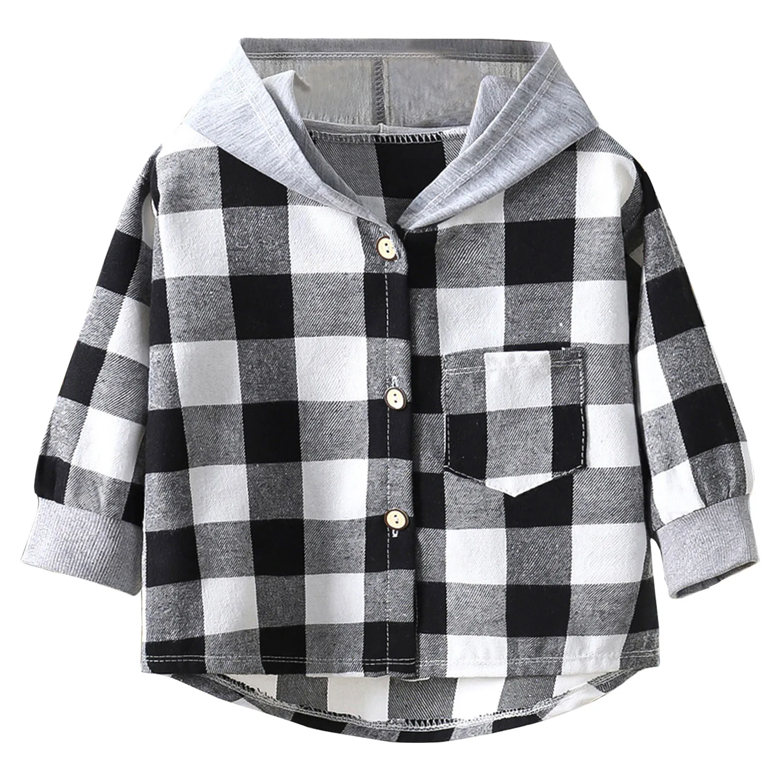 

Kids Boys Hoodie Casual Clothing Long Sleeve Hoodie Style Patchwork Plaid Button Closure Front Shirt Outerwear autumn costumes