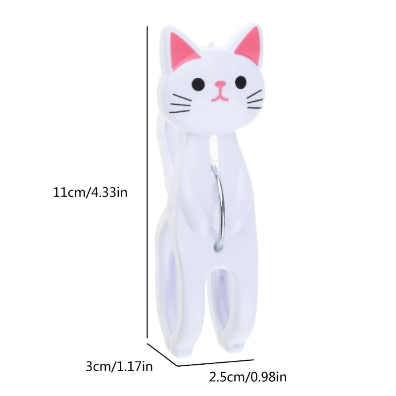 4pcs Cartoon Cat Clothespin Windproof Clothes Pegs Underwear Socks Clips Multifunctional Laundry Hanging Clip for Home