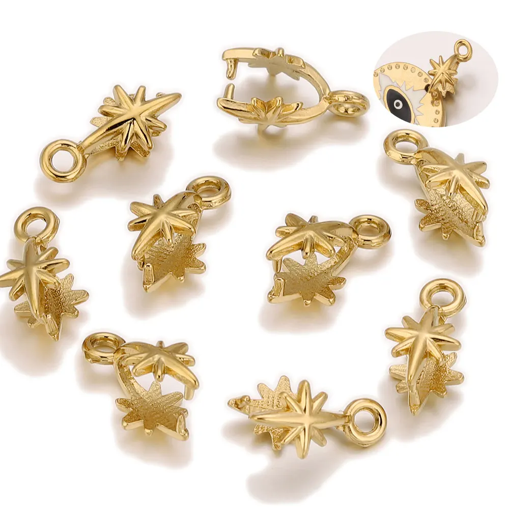 

5pcs Stainless Steel Star Pendant Pinch Bail Clips Melon Seeds Charm Clasps for Connector Bulk for DIY Nacklace Making Findings