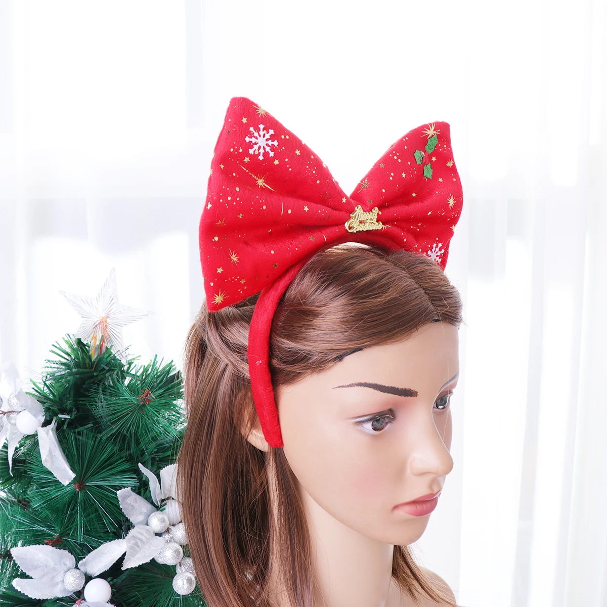 

2pcs Christmas Hair Hoops Ribbon Headb Festival Headdress Girls Accessories Selfie Prop Wonderful Gift Hair B Christmas