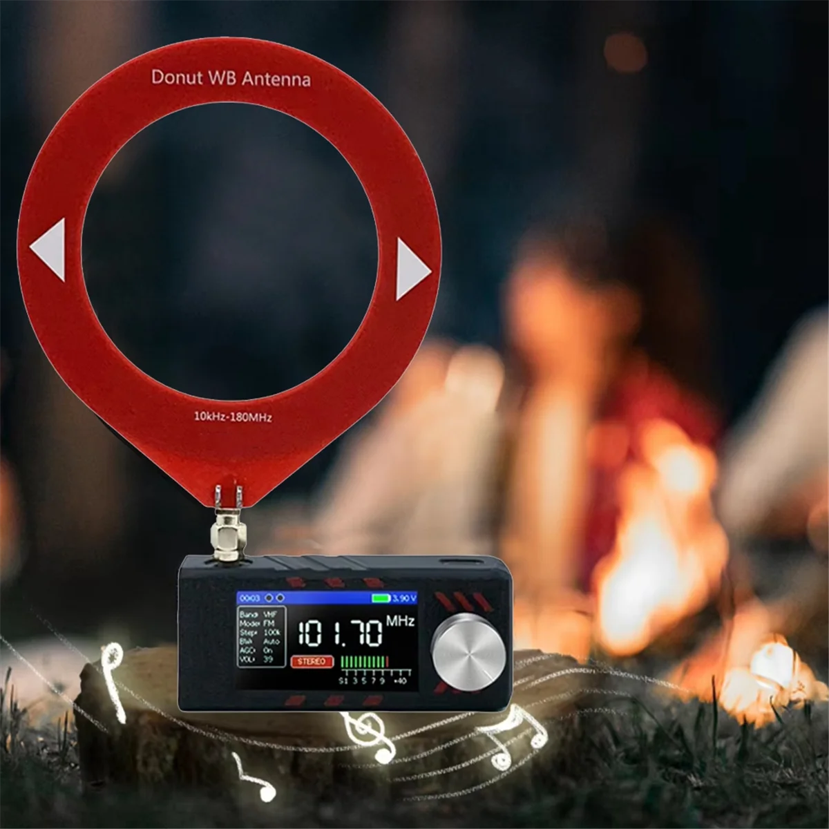 Abnj si4732 rádio de banda completa ats mini pro 0.5-108mhz lsb usb am fm fm/am ESP-32-S3 rádio hf sw mw vhf rádio com antena