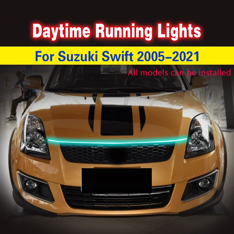 Car Flashing 1PCS Car LED DRL Daytime Running Lights For Suzuki Swift 2005-2021 Universal Waterproof Flexible fog lamp 12V