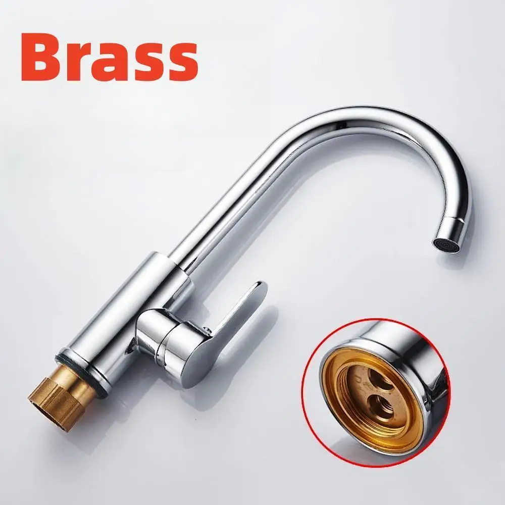 Household Electroplating Kitchen Faucet Ceramic Valve Core Vegetable Wash Basin Faucet Sink Cold & Hot Water Dual Use Faucet