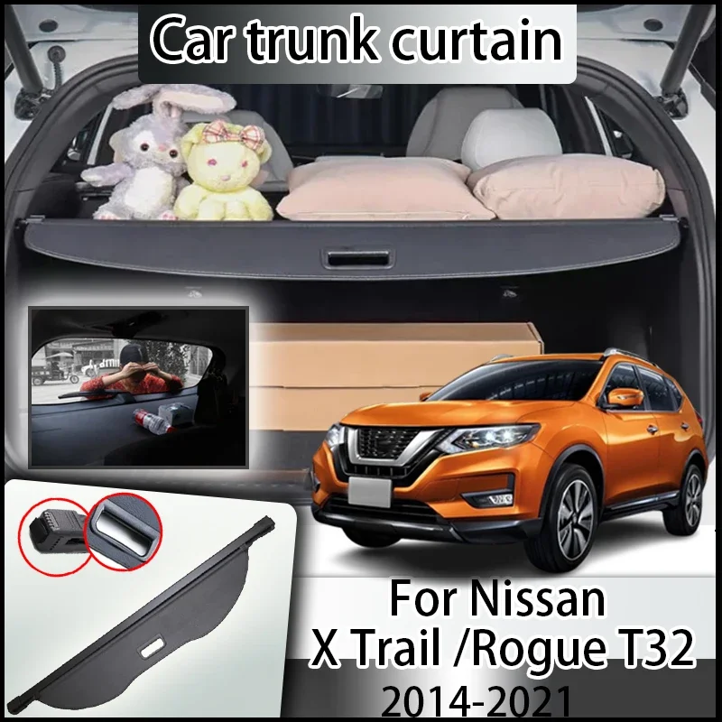 

Car Trunk Cover Curtain For Nissan X Trail 2021 Accessories Rogue 2017 2014-2020 Rear Boot Curtain Tail Box Storage Partition