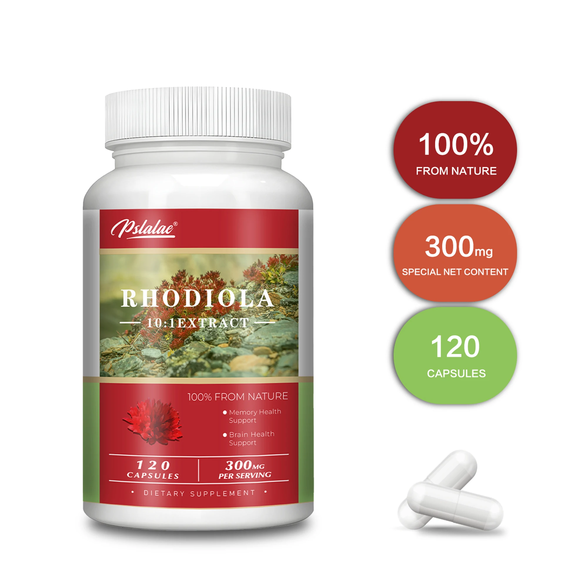 

Rhodiola Capsules - Super Adaptogen Helps Relieve Stress, Healthy Brain & Mood Regulation - 120 Capsules