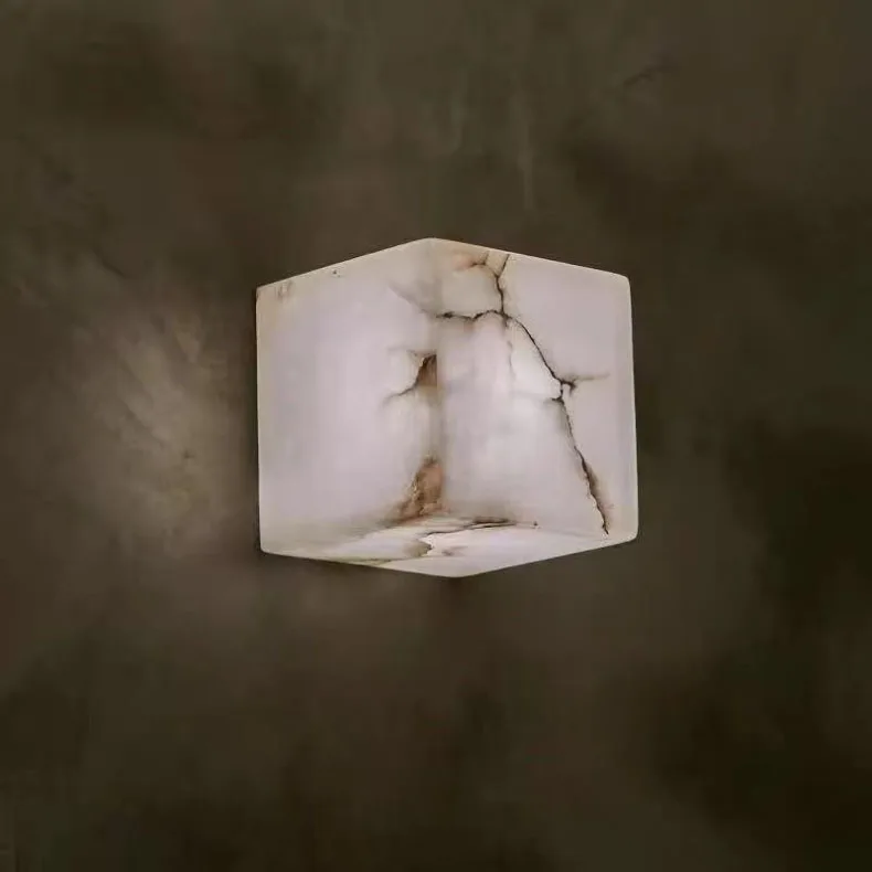 High-End Cube Natural Marble LED Wall Light