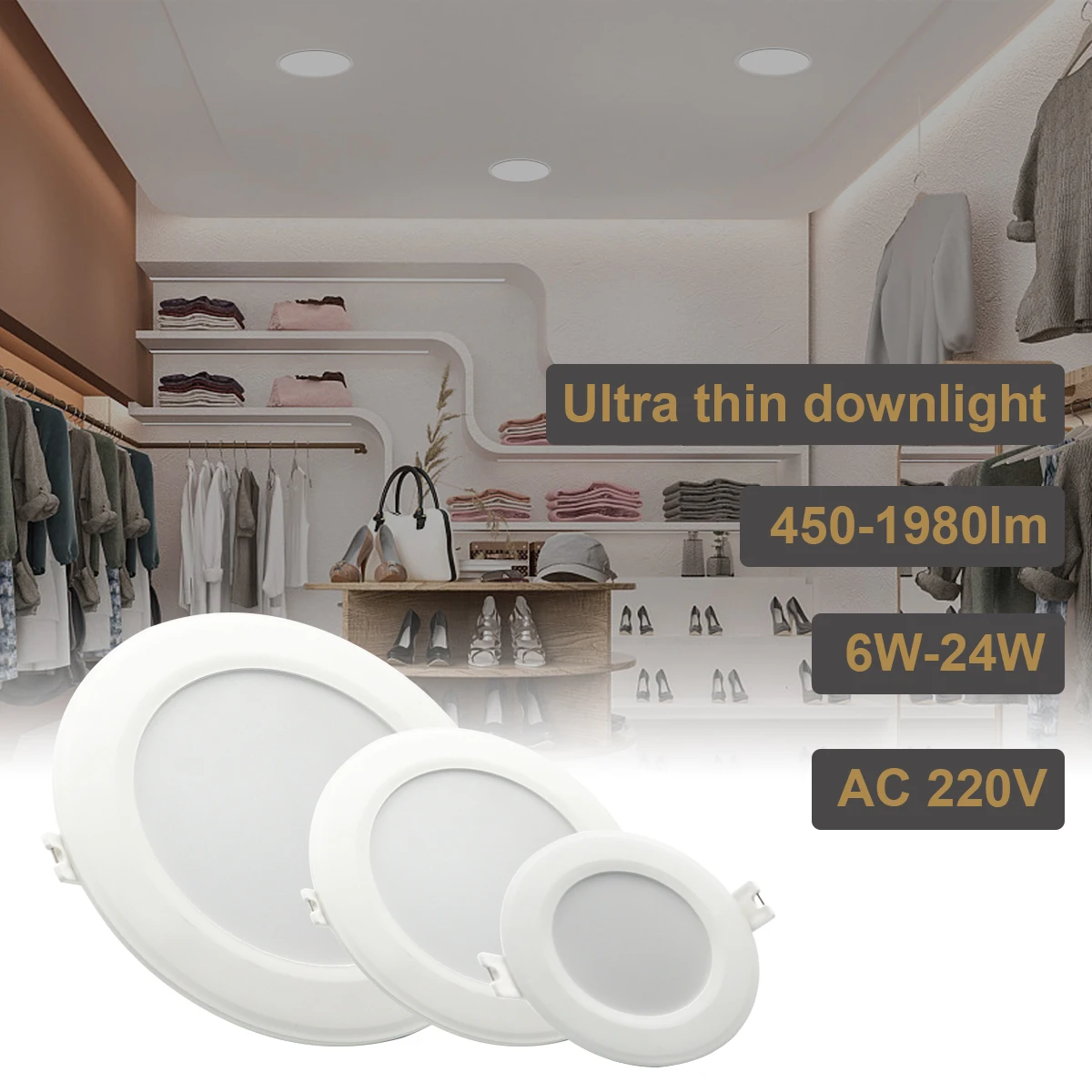 LED Downlight Anti-Glare Led Ceiling Lamp AC100-240V 6W-24W LED Spot Lighting Bedroom Kitchen Led Recessed Downlight