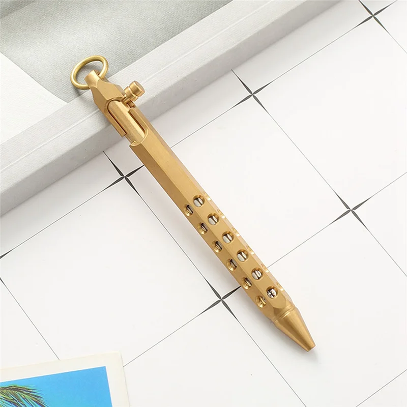 

Practical-Bolt Action Pen Solid Brass Pen Metal Pen With 2 Black Ink Refills,With Present Box For Graduation,Birthday