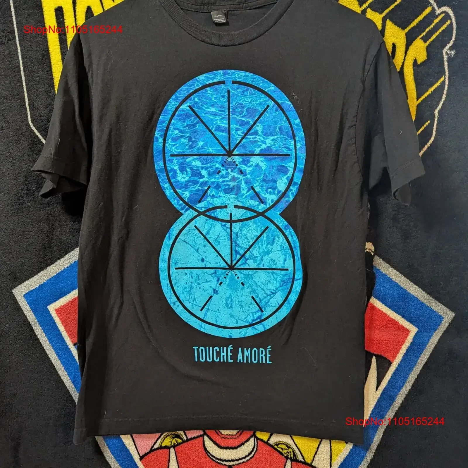 

Touche Amore Band, черная футболка, размер, большая винтажная стираная мягкая повседневная одежда с рисунком, слегка дизайнерская модная стильная одежда
