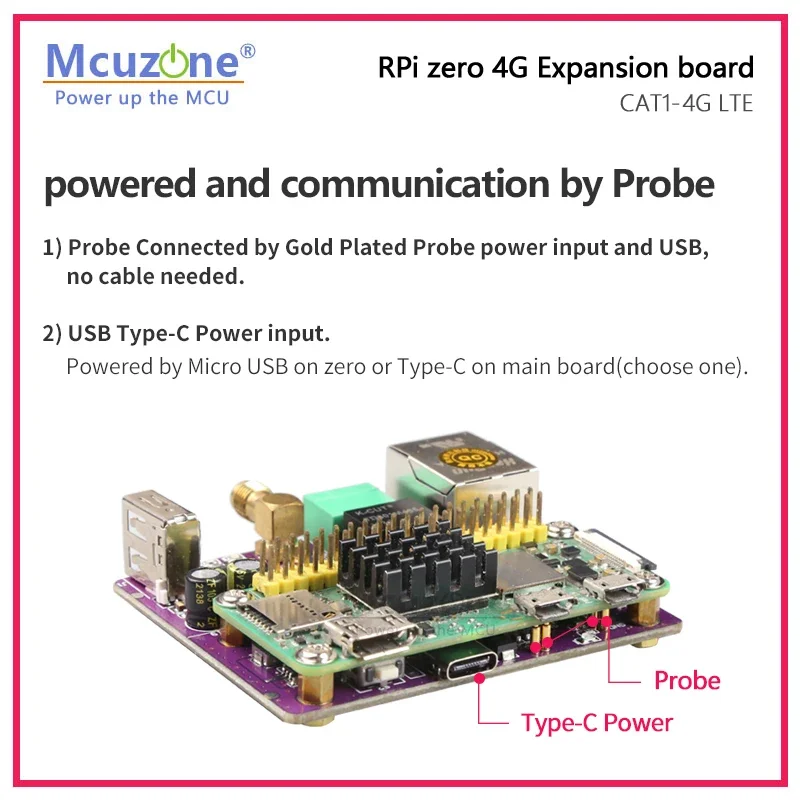 الموديل: RPi0_RS485CAT1، Zero CAT1 4G LTE ولوحة توسيع إيثرنت 100 ميجابت في الثانية لـ Raspberry Pi Zero/zero W H/ZERO2 W، USB HUB، RS485