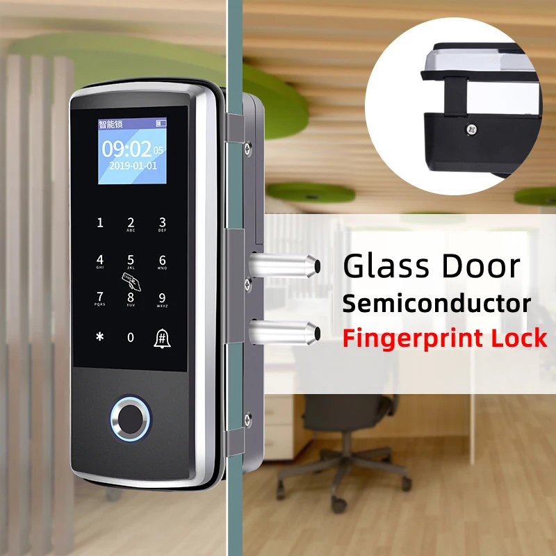 Go! Fingerprint Door Lock Glasses Door Smart Electric Gate Opener RFID Card Password Electronic Gate Lock finger security