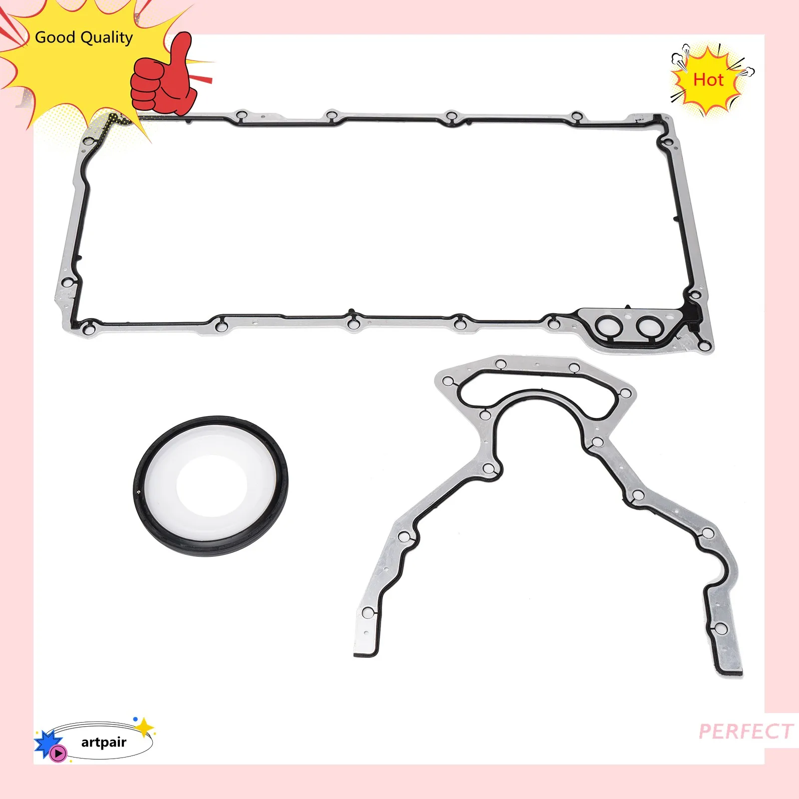 

Подходит для Chevrolet GMC 4.8L/5.3L: задний сальник коленвала и прокладка поддона картера OS30693R BS40640