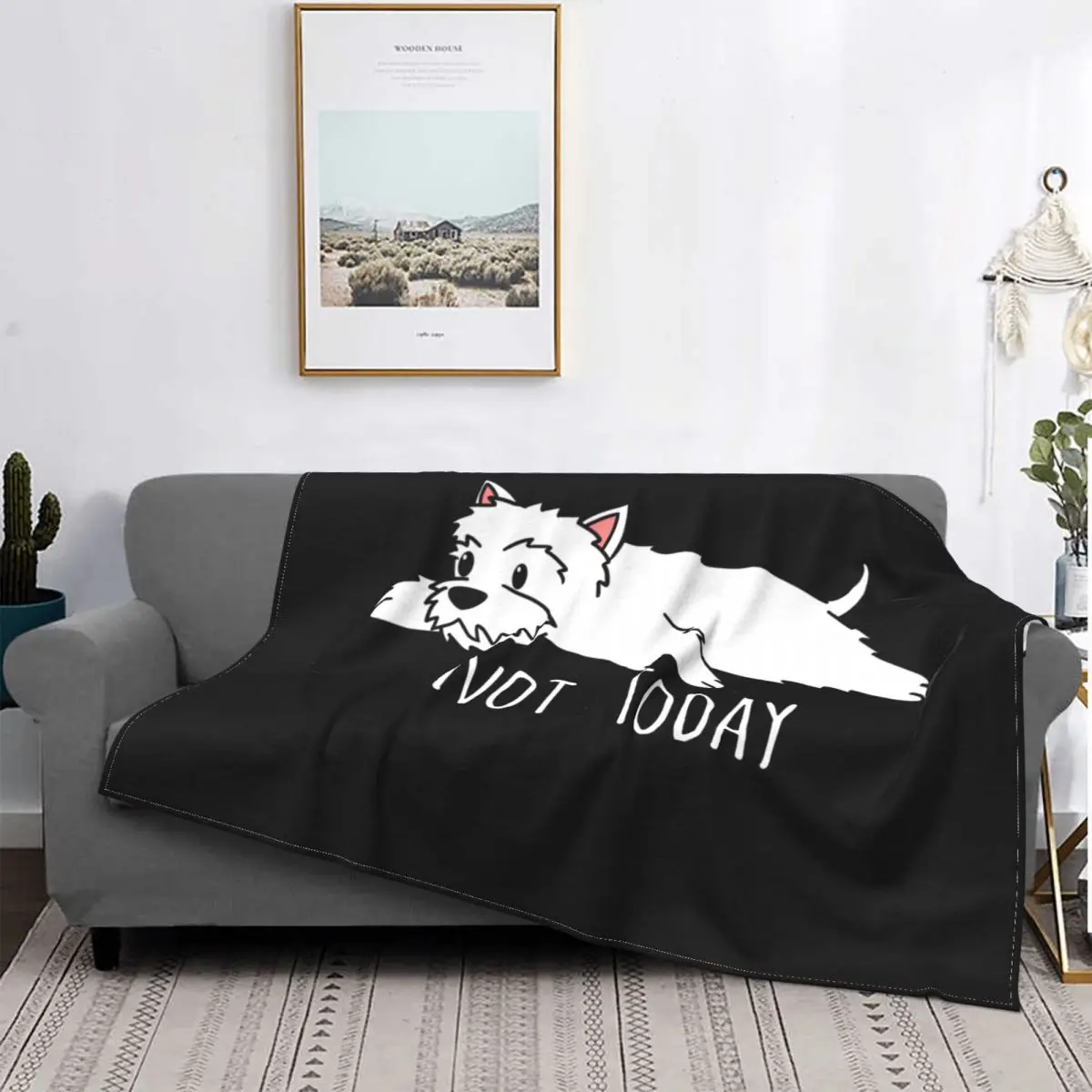 

It’s Not Interesting Today. Westie Dog Fleece Blankets Custom Blanket Bed Sofa Sofa Adult/child Bedding