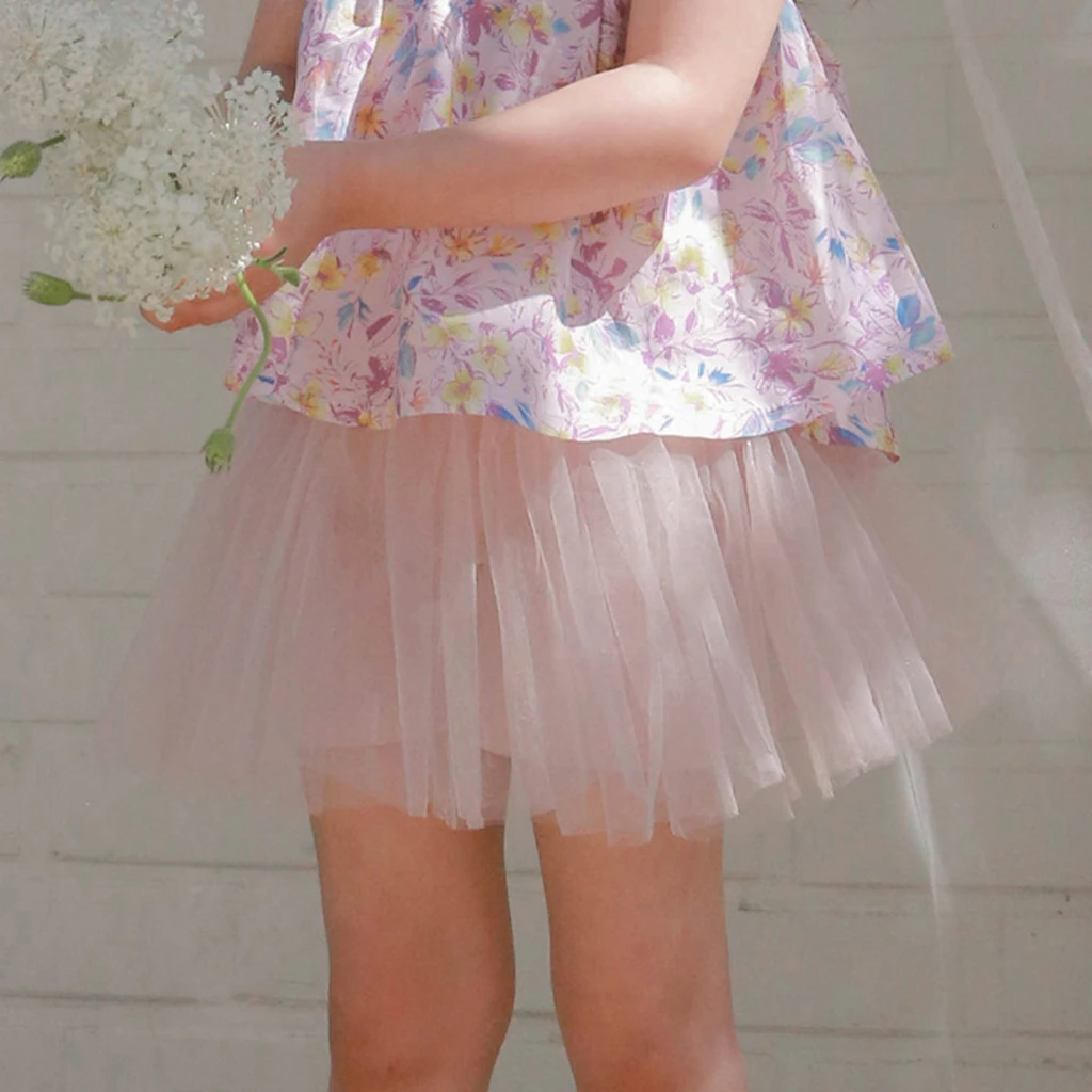 Girls' Mesh Pants Skirt High Waist Multi-Layer Korean Style Children's Clothing Summer 2026 Fashionable Kids' Outfit