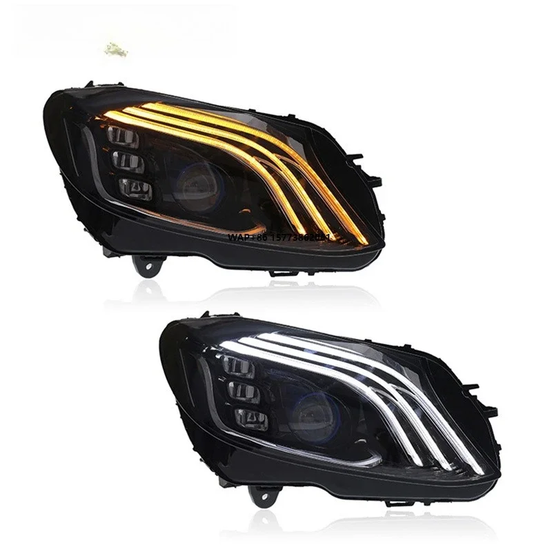 

1 Unit for 15-19 GLE Headlight Assembly W166 Modified LED Daytime Running Light Flow Light Lens