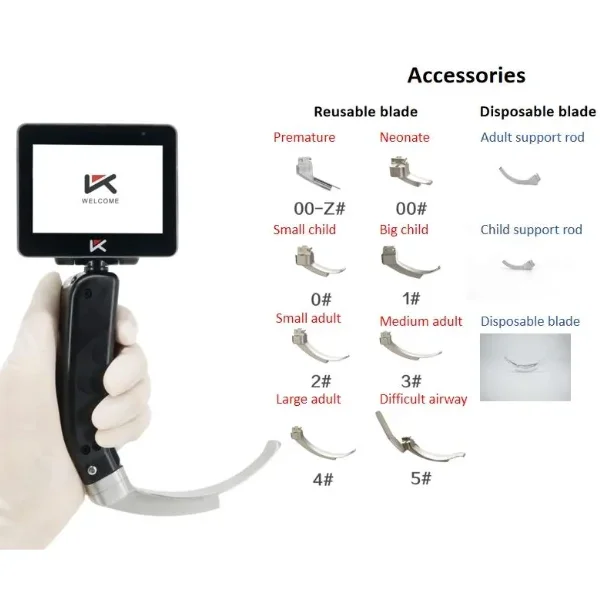 

Portable Laryngoscope Price Adult and Pediatric Intubation Camera System Reusable Video Laryngoscope Set