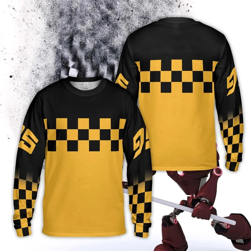 Kinder-T-Shirt, Damen-T-Shirt, Jungen-Oberteil, Erwachsene, Kinder, Eltern-Kind-Set, schnelltrocknend, Herren-Langarm-T-Shirt, Dirt Bike, kariert, Motocross, 3D – Detail 8