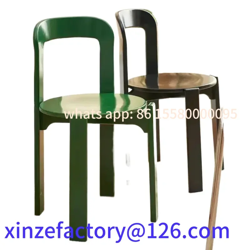 Sedia da pranzo nordica personalizzabile in legno massello, seduta domestica impilabile, ristorante colorato di lusso a LED